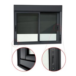 Janela Elite 2 Folhas Moveis com Persiana Integrada 120 X 120 Vidro Liso - 3