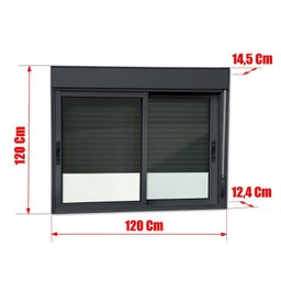 Janela Elite 2 Folhas Moveis com Persiana Integrada 120 X 120 Vidro Liso - 6