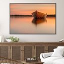 Ver imagem 1 de Quadro Decorativo Paisagem Canoa por do Sol Sala Quarto Casa Escritório