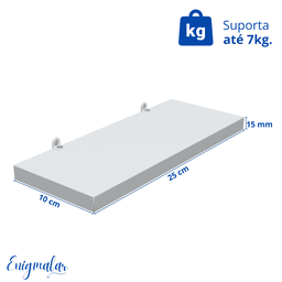 1 Prateleira Branca 25X10 Com Suporte Flutuante Mdf  Organizadora Decoração Cozinha Quarto Banheiro - 4