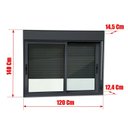 Ver imagem 6 de Janela Elite 2 Folhas Moveis com Persiana Integrada 140 X 120 Vidro Liso