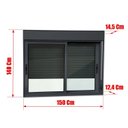 Ver imagem 6 de Janela Elite 2 Folhas Moveis com Persiana Integrada 140 x 150 Vidro Liso Preto Brimak