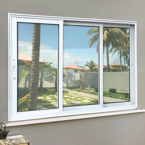 Janela Elite 3 Folhas Moveis Sequenciais 100 X 200 Vidro Liso