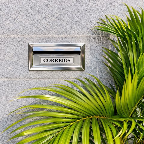 Caixa de Correio Inox Embutir Muro 20 x 20 x 9