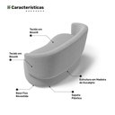 Ver imagem 5 de Kit Poltrona e Namoradeira Aisha Orgânica Bouclê Cinza Claro - Desk Design