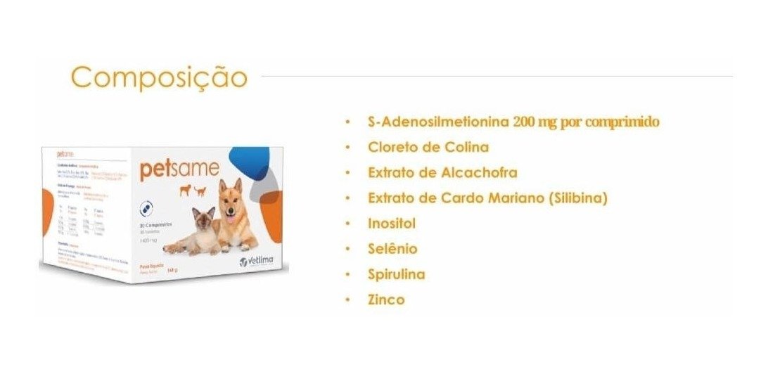 Petsame Cães Suplemento Vitaminico Problemas Hepaticos Pet Vetlima Pet Sami - 2