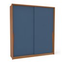 Ver imagem 2 de Guarda-roupa Casal Porto 2 Portas 2 Gavetas Freijó/azul - Politorno
