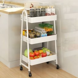 Prateleira de Metal Multiuso 3 Andares com Rodinhas - Organização e Praticidade Cor:branco - 9