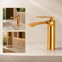 Ver imagem 1 de Torneira de Banheiro Lavabo Grécia Monocomando Quente e Fria Dourada Goldenx
