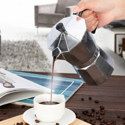 Cafeteira Italiana Express 6 ou 9 Xícaras em Aço Inox Quantidade:9 Xícaras