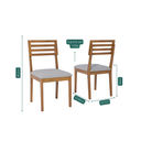 Ver imagem 2 de Kit 2 Cadeiras para Sala de Jantar Juparanã Marrom/Cinamomo/Cinza