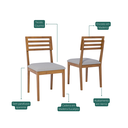 Ver imagem 3 de Kit 2 Cadeiras para Sala de Jantar Juparanã Marrom/Cinamomo/Cinza