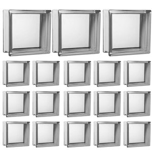 Kit 18 Tijolos Bloco de Vidro Transparente 19x19x8 Tradestar