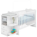 Ver imagem 2 de Berço Cômoda com Cantoneira 101 e Guarda Roupa 2617 Doce Sonho Branco Brilho com Colchão Gazin – Qmo