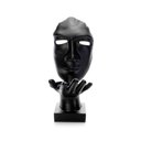 Ver imagem 3 de Máscara Sopro Decorativa Preto Fosco em Cerâmica 35x16x20 cm - D'Rossi