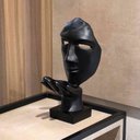 Ver imagem 2 de Máscara Sopro Decorativa Preto Fosco em Cerâmica 35x16x20 cm - D'Rossi