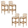 Kit 4 Banquetas Alta para Bancada 50 x 104 Cm Decor Madeira Maciça Imbuia Linho Bege M58 - RMI - 1