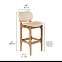 Ver imagem 3 de Kit 4 Banquetas Alta para Bancada 50 x 104 Cm Decor Madeira Maciça Imbuia Linho Bege M58 - RMI
