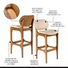 Kit 4 Banquetas Alta para Bancada 50 x 104 Cm Decor Madeira Maciça Imbuia Linho Bege M58 - RMI - 4