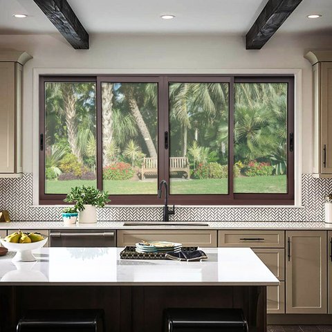 Janela Elite 4 Folhas Moveis 120 X 240 Vidro Liso