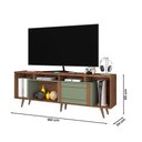 Ver imagem 4 de Conjunto Rack e Painel Roma Sala para Tv até 65 Polegadas Freijo Rustico/green Fosco