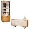 Conjunto Decorativo Cristaleira e Buffet Aparador Aura/melodia Off White/cinamomo G26 - Hb Móveis - 2