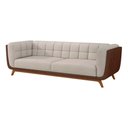 Ver imagem 3 de Sofá 2 Lugares 200cm Coin Courino Marrom | Linho Off White - Sallar Home