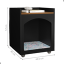 Ver imagem 2 de Mesa Cabeceira Casinha de Cachorro Gato Pet Preto Freijo