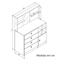 Ver imagem 4 de Cômoda Infantil c/ Espelho 89cm 01 Porta e 04 Gavetas CD095 Art In Móveis - Branco