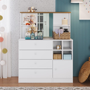Ver imagem 1 de Cômoda Infantil c/ Espelho 89cm 01 Porta e 04 Gavetas CD095 Art In Móveis - Branco