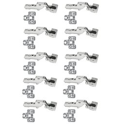 Kit 10 Dobradiças 35mm 105º Curva Metalla 110 com Calço Clip-on e Amortecedor Hafele 01 Kit - 1