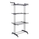 Ver imagem 1 de Varal de Chão Vertical 3 Andares Dobrável Inox 48kg com Rodinhas