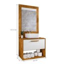 Ver imagem 4 de Conjunto para Banheiro Lumora Pérola 1 Porta 1 Prateleira MDP MDF 60cm Marrom