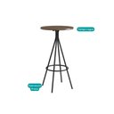 Ver imagem 3 de Mesa Jantar 1575 Madeirado/Aço 60cm Dourado/Noce Carraro