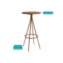 Ver imagem 5 de Mesa Jantar 1575 Madeirado/Aço 60cm Dourado/Noce Carraro