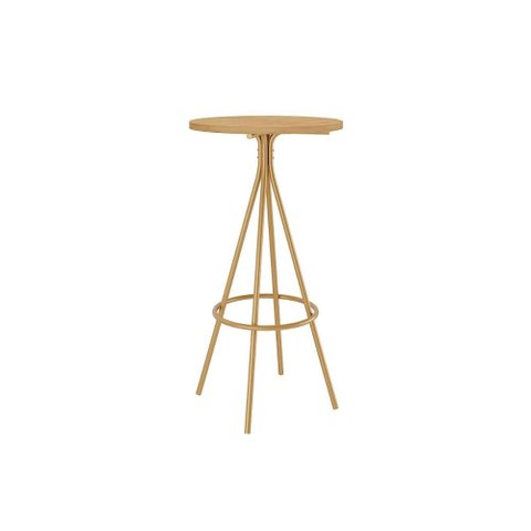 Mesa Jantar 1575 Madeirado/Aço 60cm Dourado/Noce Carraro