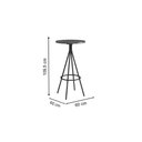 Ver imagem 2 de Mesa Jantar 1575 Madeirado/Aço 60cm Dourado/Noce Carraro