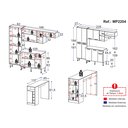 Ver imagem 3 de Armário de Cozinha Compacta com Bancada Americana Pequim Multimóveis Mp2204 Carvalho Avelã/preto