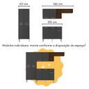 Ver imagem 5 de Armário de Cozinha Compacta com Bancada Americana Pequim Multimóveis Mp2204 Carvalho Avelã/preto