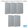 Kit 5 Placa 4x2 Cega com Suporte Cinza Sleek Margirius Cor:cinza - 2