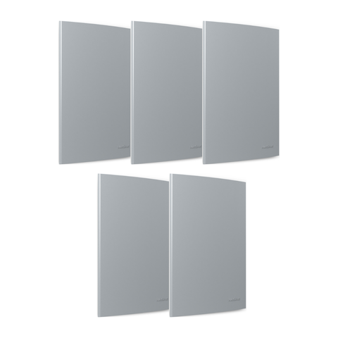 Kit 5 Placa 4x2 Cega com Suporte Cinza Sleek Margirius Cor:cinza