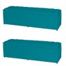 Kit 2 Baús Jade 100Cm Calçadeira Estofada Suede Azul Turquesa - 2