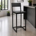 Ver imagem 1 de Banqueta Alta para Cozinha em Ferro Roma Cor Preto - Kmj