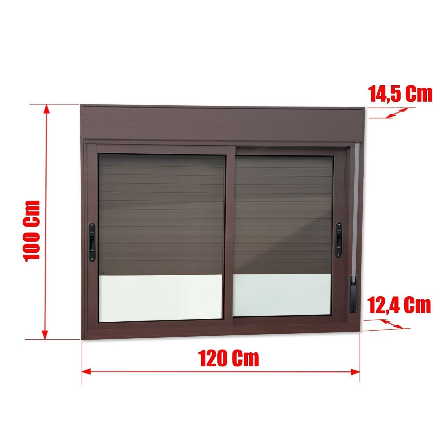 Janela Elite 2 Folhas Moveis com Persiana Integrada 100 X 120 Vidro Liso - 6