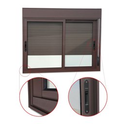 Janela Elite 2 Folhas Moveis com Persiana Integrada 120 X 120 Vidro Liso - 2
