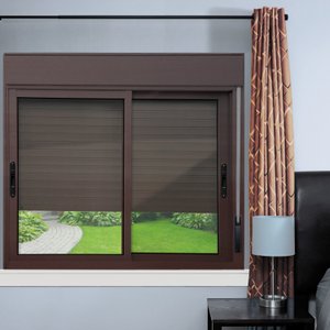 Janela Elite 2 Folhas Moveis com Persiana Integrada 120 X 120 Vidro Liso