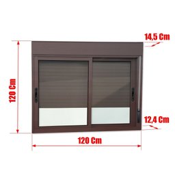Janela Elite 2 Folhas Moveis com Persiana Integrada 120 X 120 Vidro Liso - 6