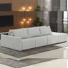 Sofá Ilha Modulado Milos 312cm Puff Lateral Linho Cinza G33 - Gran Belo - 1
