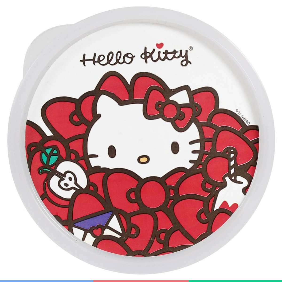 Kit 3 Potes Para Armazenamento Alimentação Infantil Com Banda Elástica Fixadora Hello Kitty - 5
