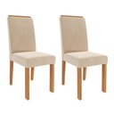 Ver imagem 1 de Kit 2 Cadeiras Estofadas 22142 Suede Cinamomo Nude Molci